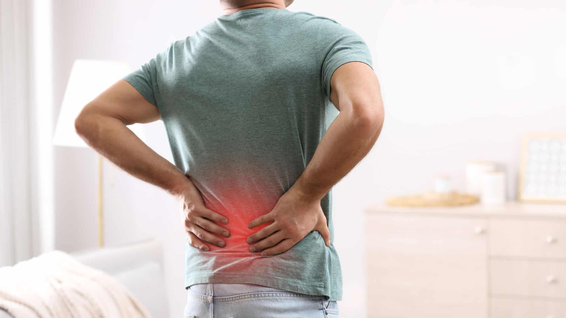 person with sciatica and back pain